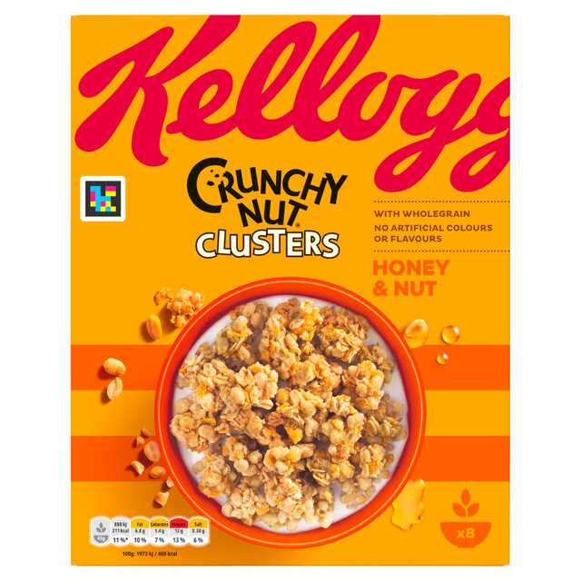 Los crujientes clústeres de nueces de miel de Kellogg 450g