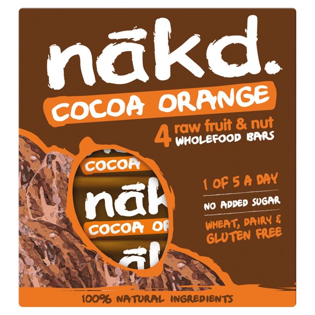 NAKD Kakao Orange Frucht- und Nussbalken 4 x 35 g
