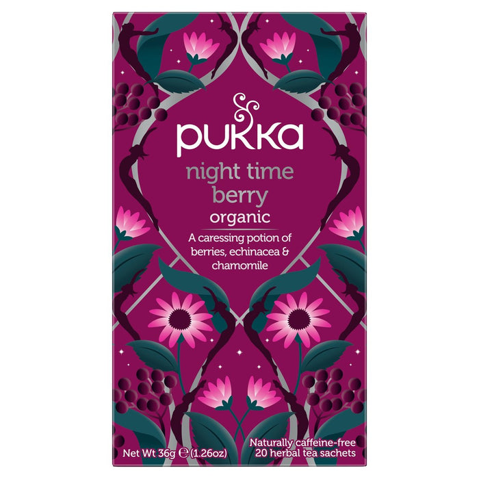 Pukka Night Time Berry té de hierbas orgánico 20 por paquete 