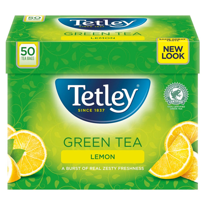Tetley Green Lemon Tea Bolsitas 50 por paquete 