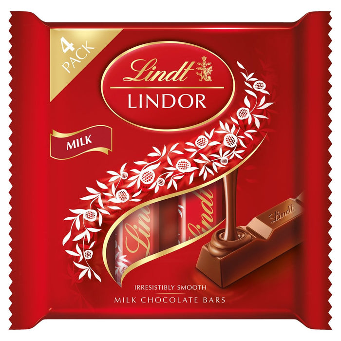 Lindt Lindor 4 barras de chocolate con leche 100 g