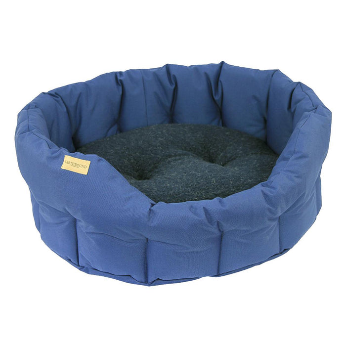 Earthbound Classic Waterproof Round Navy Dog Bed Medium
