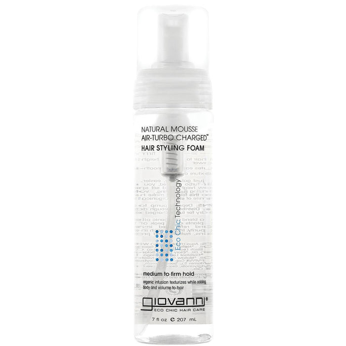 Giovanni Natural Mousse Air Turbo geladenes Haarstyling -Schaum 207ml